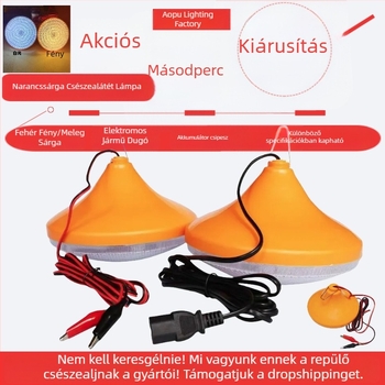 LED repülő tányér lámpa, IP65, 2300 lm, E27 foglalat, USB táplálás, 12V DC, műanyag test
