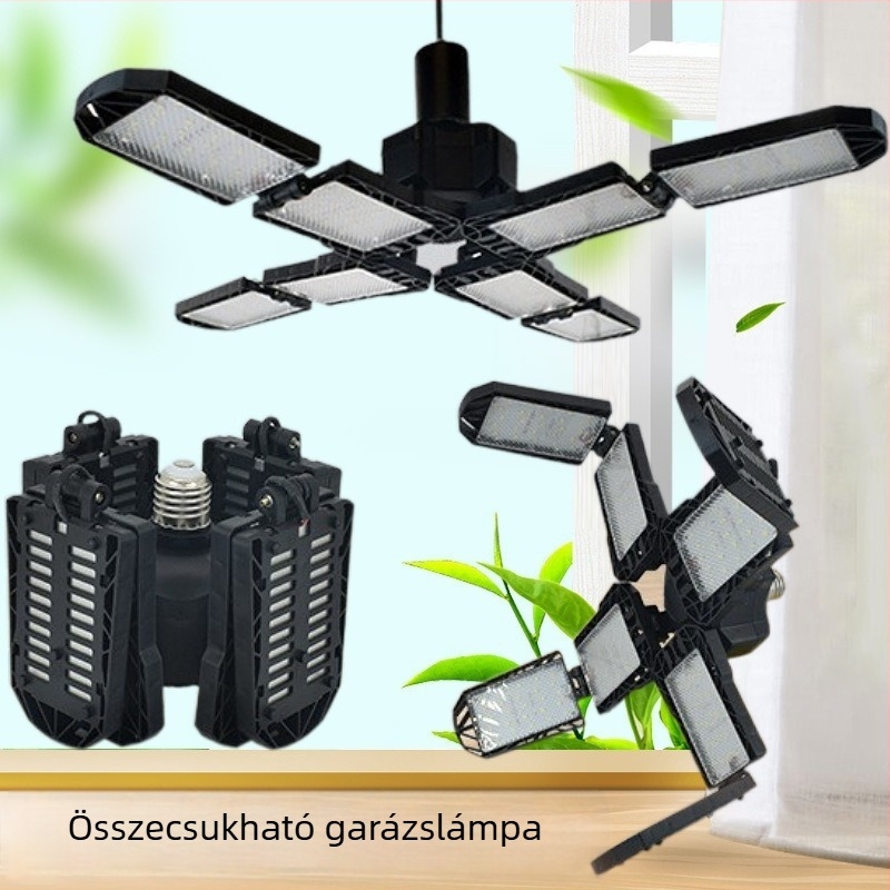 Összecsukható LED ipari és bányászati garázslámpa, 200W, 8-LED modul