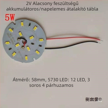 LED 12V DC alacsony feszültségű égő, 5730 LED panel retrofit, napelemes energia, 9W–21W, Metabo