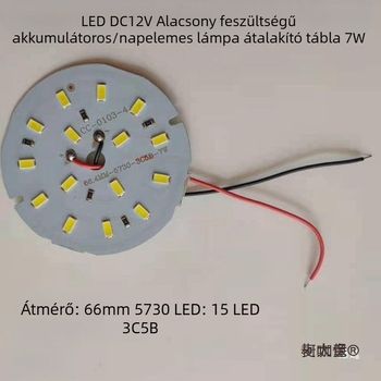 LED 12V DC alacsony feszültségű égő, 5730 LED panel retrofit, napelemes energia, 9W–21W, Metabo