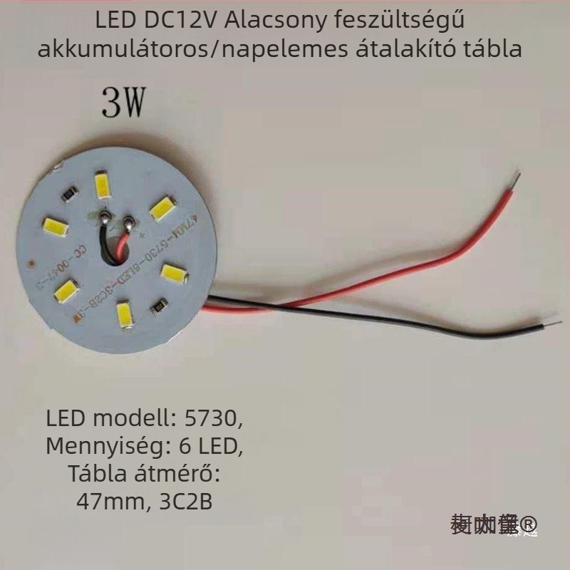 LED 12V DC alacsony feszültségű égő, 5730 LED panel retrofit, napelemes energia, 9W–21W, Metabo