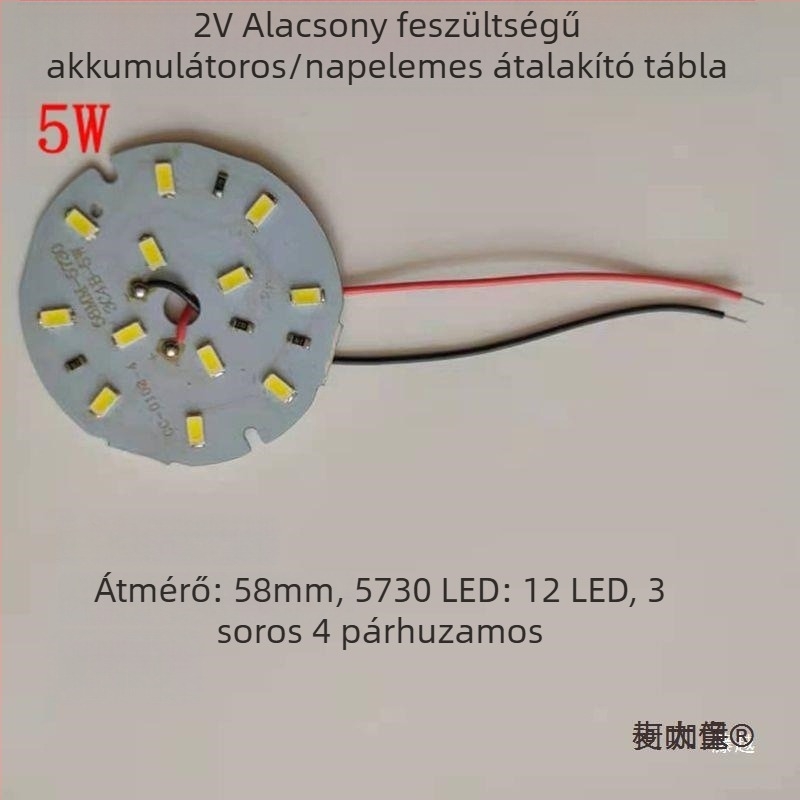 LED 12V DC alacsony feszültségű égő, 5730 LED panel retrofit, napelemes energia, 9W–21W, Metabo