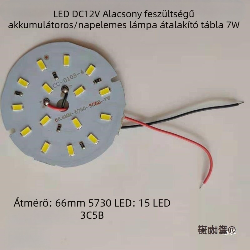 LED 12V DC alacsony feszültségű égő, 5730 LED panel retrofit, napelemes energia, 9W–21W, Metabo