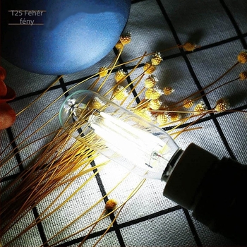 T25 6W LED filamentlámpa, retro stílus, foglalat E12/E14, 110-240V