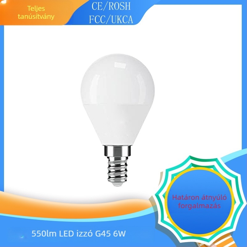 E14 LED-izzó, rendkívül világos, mini csavaros foglalat, 6W, melegfehér fény, 220V, otthoni használatra