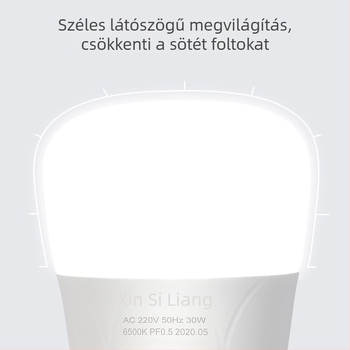 LED gömblámpa műanyag házzal és alumínium burkolattal, E27 foglalat, energiatakarékos, rendkívül fényes otthoni megvilágításhoz, IP65