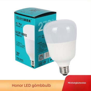 LED gömblámpa műanyag házzal és alumínium burkolattal, E27 foglalat, energiatakarékos, rendkívül fényes otthoni megvilágításhoz, IP65