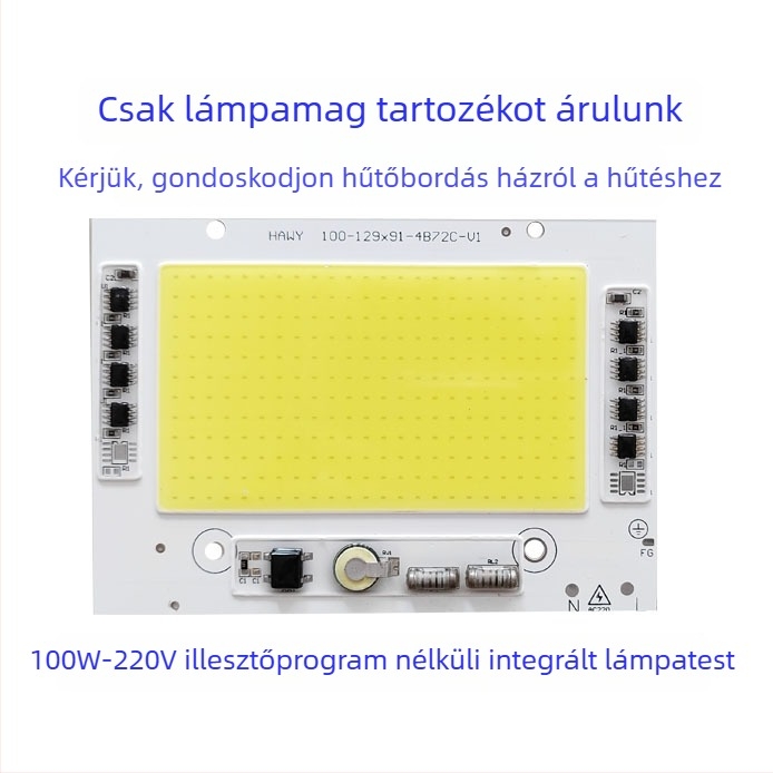 220V-os LED fényforrás driver nélküli felújításhoz és rekonstrukcióhoz, 100W-os floodlight ipari és bányászati alkalmazásokhoz