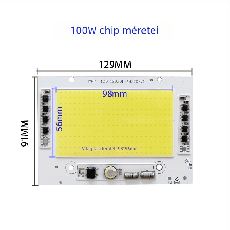 220V-os LED fényforrás driver nélküli felújításhoz és rekonstrukcióhoz, 100W-os floodlight ipari és bányászati alkalmazásokhoz