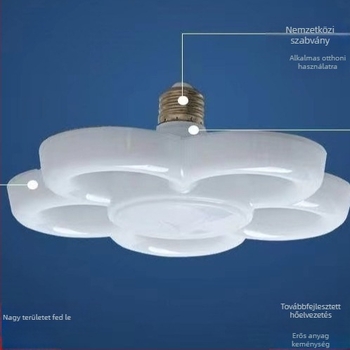 LED izzó otthoni használatra, repülő korong alakú dizájn, E27 aljzat, 360° fénysugár, akril burkolat, 20W, IP44