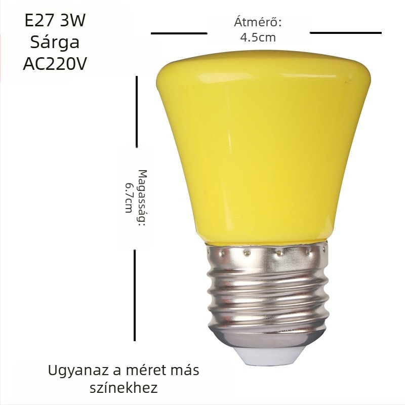 Többszínű LED-izzó, E27-es foglalat, otthoni hangulatvilágítás