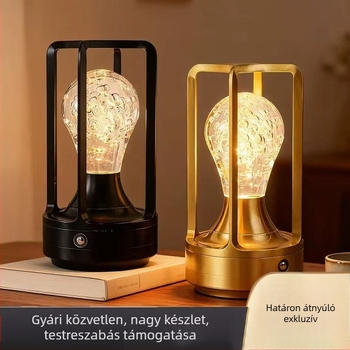 LED asztali lámpa ipari stílusban, érintéses vezérléssel és töltéssel, három színhőmérsékletű ambient világítással