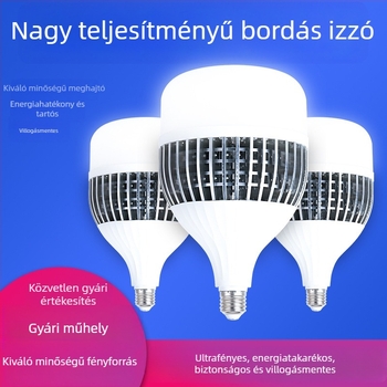 LED izzó vékony bordázott hűtőbordákkal, E27-es foglalat, 50–200 W, ipari világítás, ultra fényes, energiahatékony