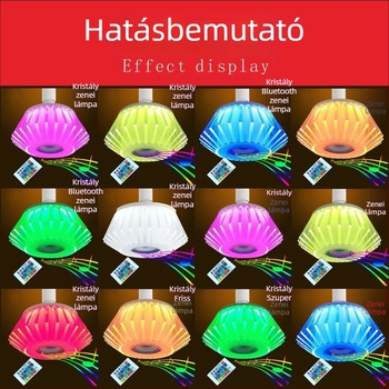 E27-es Bluetooth okos LED izzó, 13 szín RGB és fehér fény, nagy fényerő, távirányító