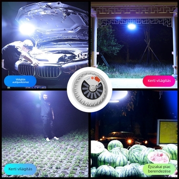 Hengnuo HN-UFO napelemes LED UFO lámpa beépített újratölthető akkumulátorral, 180°-os fénycsóva, IP65, távirányító, E12/E14/E27 foglalatok, otthoni világítás