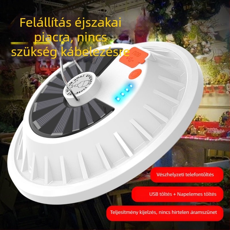 Hengnuo HN-UFO napelemes LED UFO lámpa beépített újratölthető akkumulátorral, 180°-os fénycsóva, IP65, távirányító, E12/E14/E27 foglalatok, otthoni világítás