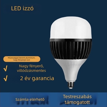 Nagy teljesítményű LED izzó bordás hűtőbordákkal, ipari világításhoz
