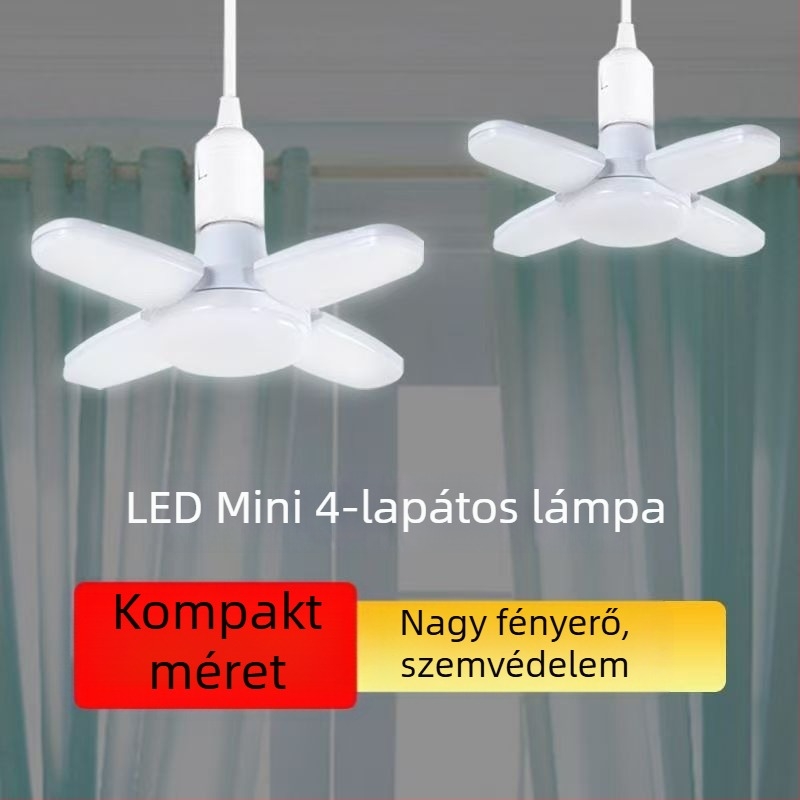 Összecsukható LED lámpa E27-es foglalattal, energiatakarékos fehér fény, kollégiumhoz и garázshoz