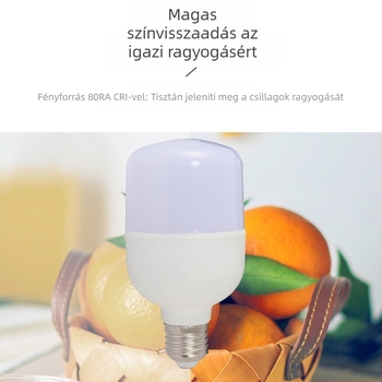 LED gömb lámpa E27, 3000 lm, 180° sugárzási szög, CRI 80–90, PF 0,6, IP55, nem dimmerelhető, méretek Ø100×180 mm, energiatakarékos, 2 év garancia, RT-QP03