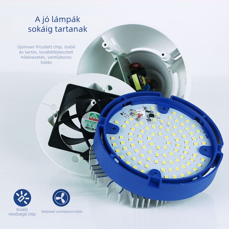 LED izzó, energiatakarékos, E27-es foglalat, Cyclone sorozat, 35–80W, 7800 lm, 200° fényáram, CRI 70–80, PF 0.5, 220V