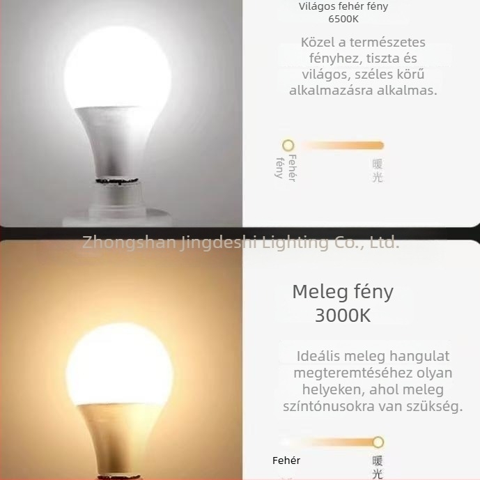 LED gömb alakú izzó E27 foglalattal, alacsony feszültségű, energiatakarékos, 12-85V, 15-20W, 360° sugárzás, 90 lm, IP66