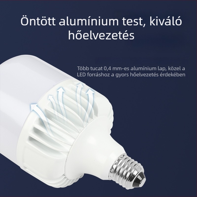 LED lámpa 80W, E27 foglalat, villogásmentes, szemvédő, nagy teljesítményű, energiatakarékos világítás, IP44, 100 lm