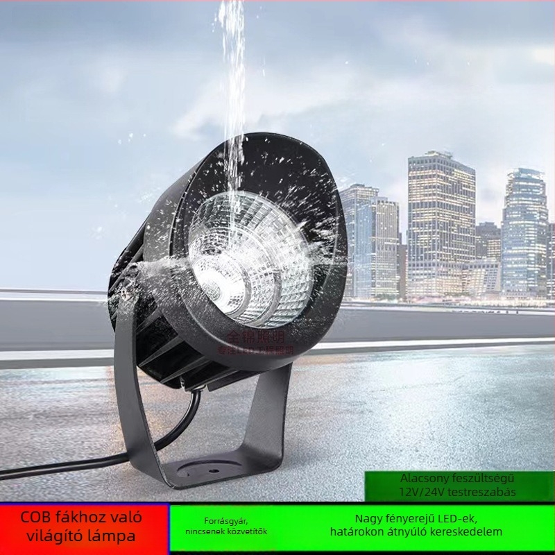 COB LED kültéri vízálló tájvilágító a kerthez és a villához, földön szerelt, 10W, IP66, 220V, alumínium ház, 36° fénysugár, CRI 80