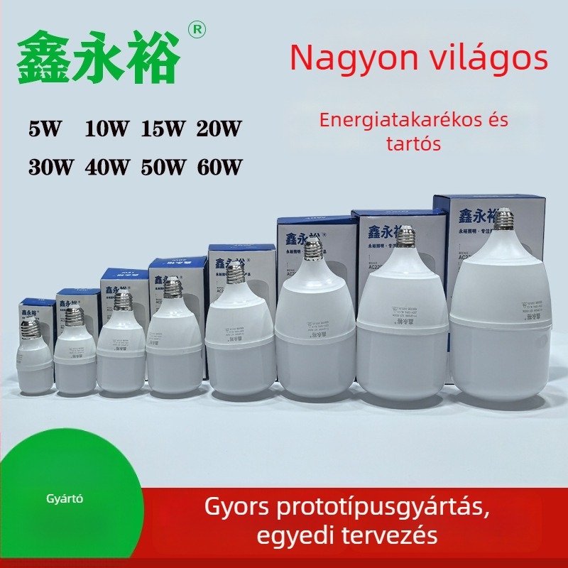 E27 LED égő – energiatakarékos, műhelyhez, raktárhoz, folyosóhoz és szupermarkethez; elérhető 10W, 30W vagy 60W