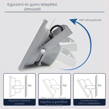 LED kültéri reflektor, 100W, IP65 vízálló, építkezéshez