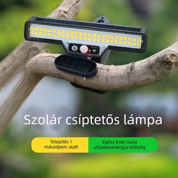 Napelemes nyolcszárnyas csipeszes lámpa kerthez, kültéri LED világítás szenzorral