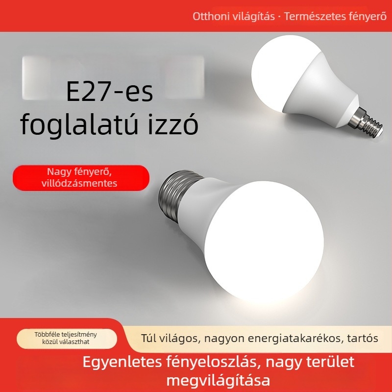 LED energiahatékony lámpa, A-típus, ultra világos, E27-es nagy menetes, otthoni használatra, szemvédő