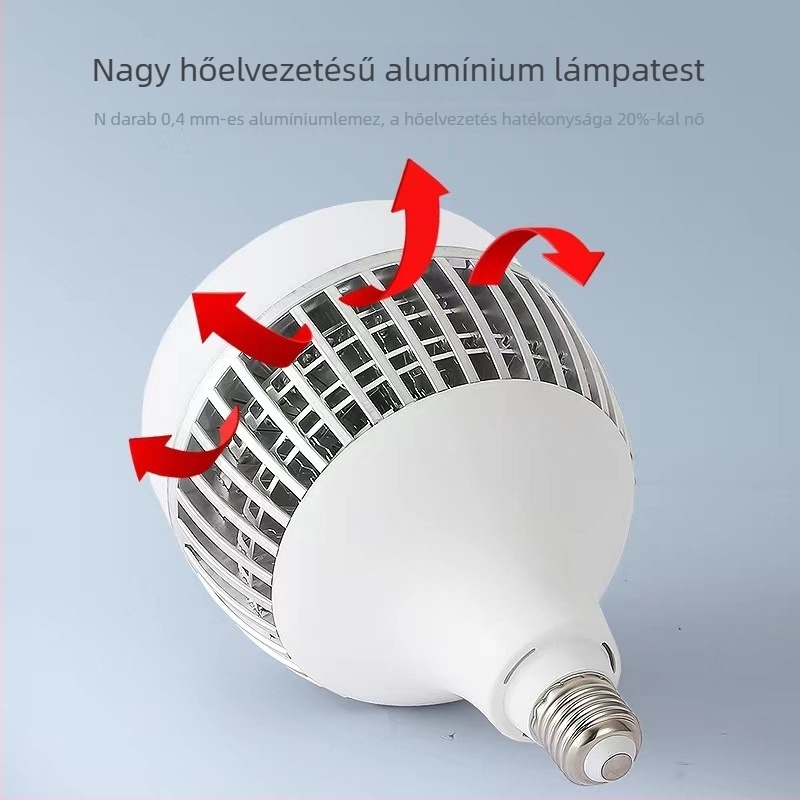 Nagy teljesítményű LED lámpa műhelyekhez és ipari világításhoz, E27 foglalat, energiatakarékos, rendkívül fényes