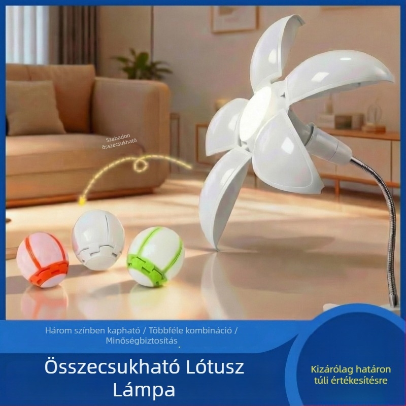 E27-es LED-lámpa otthoni világításhoz, kihúzható kivitel, ultra-széles látószög, energiatakarékos ötlapátos LED égő