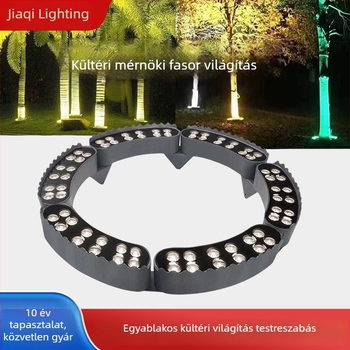Kültéri LED gyűrűs fa világítás – kerthez, 180° flood világítás, alumínium ház, IP66, 24V, 12 LED