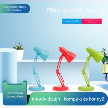 Mini összecsukható asztali lámpa multicolor LED-del tanuláshoz és éjszakai világításhoz