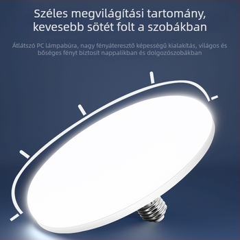 UFO LED izzó, E27 alap, 1100 lm, 180° sugárzás, fehér fény, energiatakarékos otthoni világítás