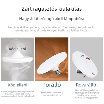 UFO LED izzó, E27 alap, 1100 lm, 180° sugárzás, fehér fény, energiatakarékos otthoni világítás