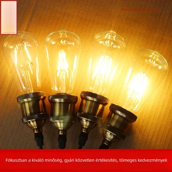 LED wolframfilament lámpa T64 – retro ST64 E27, ipari stílus