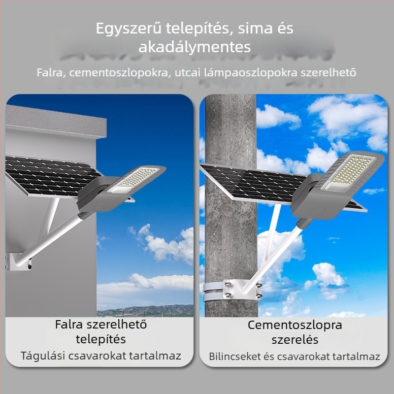 Napelettes LED-floodlámpa kültéri használatra, IP65 vízálló, 60W, 3.2V, Modell 0160