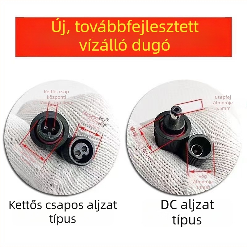 Napelemes lámpa bővítőkábel kétpin csatlakozóval, vízálló, UV-álló, projektor- és utcai világításra, megnövelt vastagságú kábel