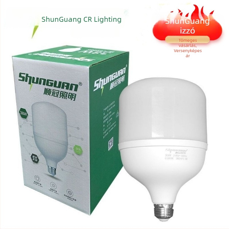 Shunguan LED izzó, energiatakarékos, nagy fényerő, flicker-mentes, E27 foglalat, 2400 lm, CRI 80–90, 220V, otthoni használatra