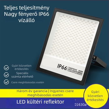 Kültéri IP66-es LED flood lámpa reklámtelepítésekhez, stadionok és terek megvilágításához, 6000 lm, CRI 85, 180° fényerőszög, alumínium ház, 50–400W