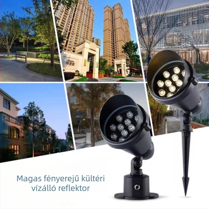 Kültéri LED fa világítás, esőálló gyep- és kertvilágítás, földbe szúrt lámpa