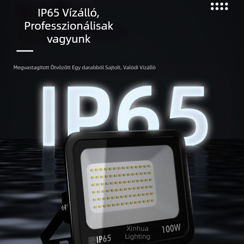 Négyzet alakú, ultra vékony kültéri LED-reflektor, falra szerelhető, vízálló, műhelyekhez és raktárakhoz.
