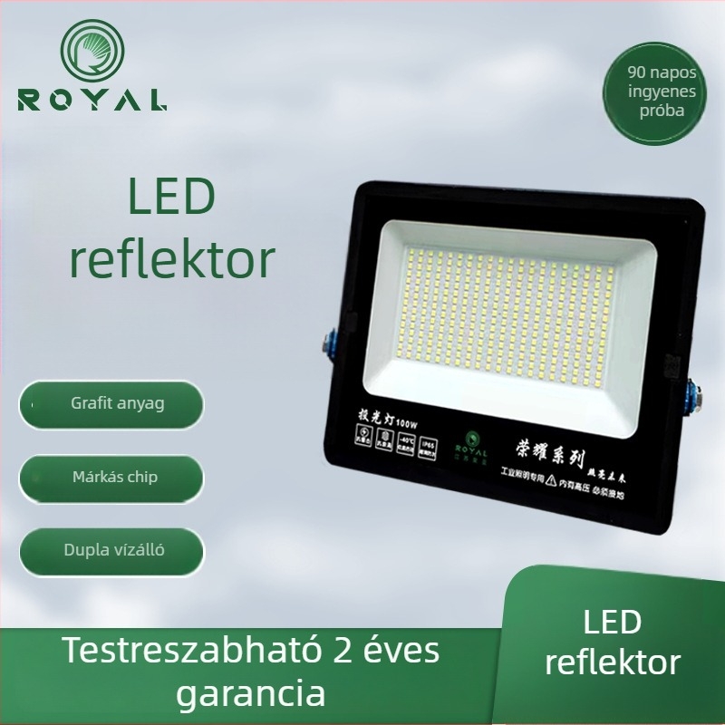 Kültéri vízálló LED-reflektor, nagy fényerejű, 120°-os fényszög, ipari világítás alagutakhoz, terekhez, parkolókhoz és repülőterekhez