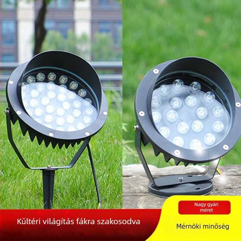 LED kerek vízálló kültéri fénypont, DMX512 színes tájvilágítás, 30 cm, IP65, 24V