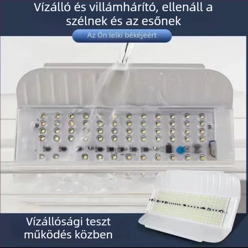 LED reflektor építkezésekre és kültéri világításra, 50–400W, 220V, alumínium ház, 180°-os sugárzás, melegfehér