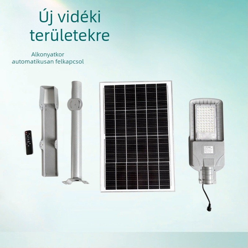Kerti napelemes LED reflektorok panellel, 60W, éjszaka automatikus felkapcsolás, kültéri világítás