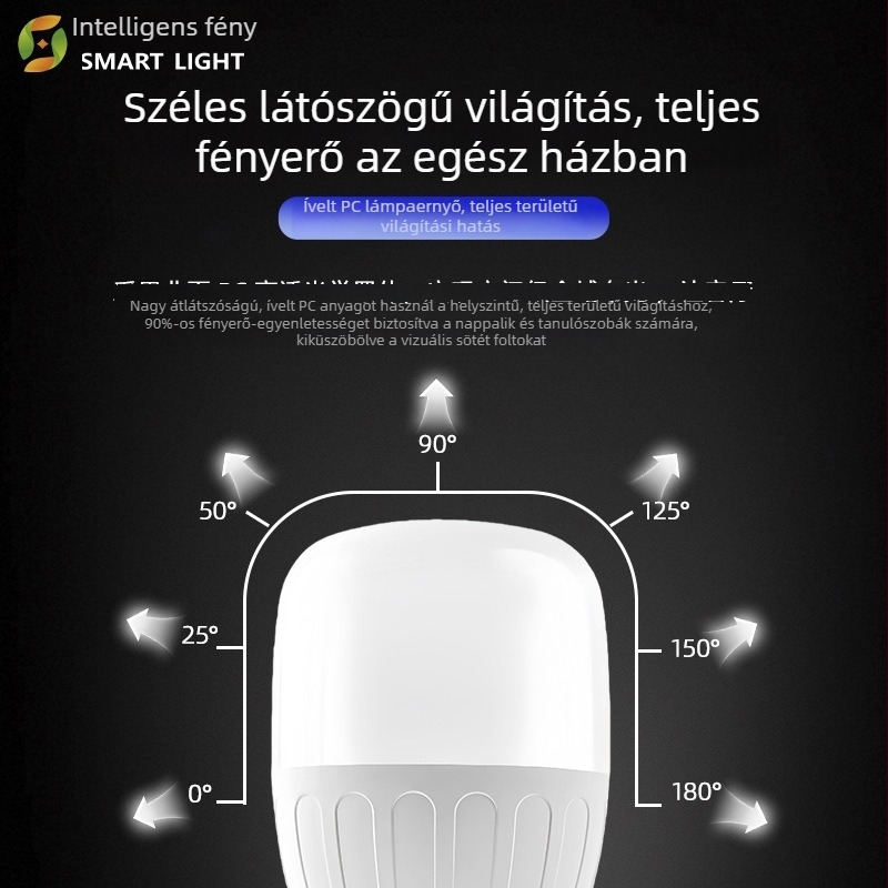 LED lámpa E27-es csavaros alap, szemvédő, magas fényerő, energiatakarékos, 220V, 5000 lm, 160° sugárzás, CRI ≥90, alumínium test, dimmelhető