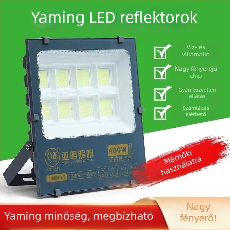 Kültéri LED-reflektor, IP65, 300W, fehér fény, kerthez, 180° fénysugár